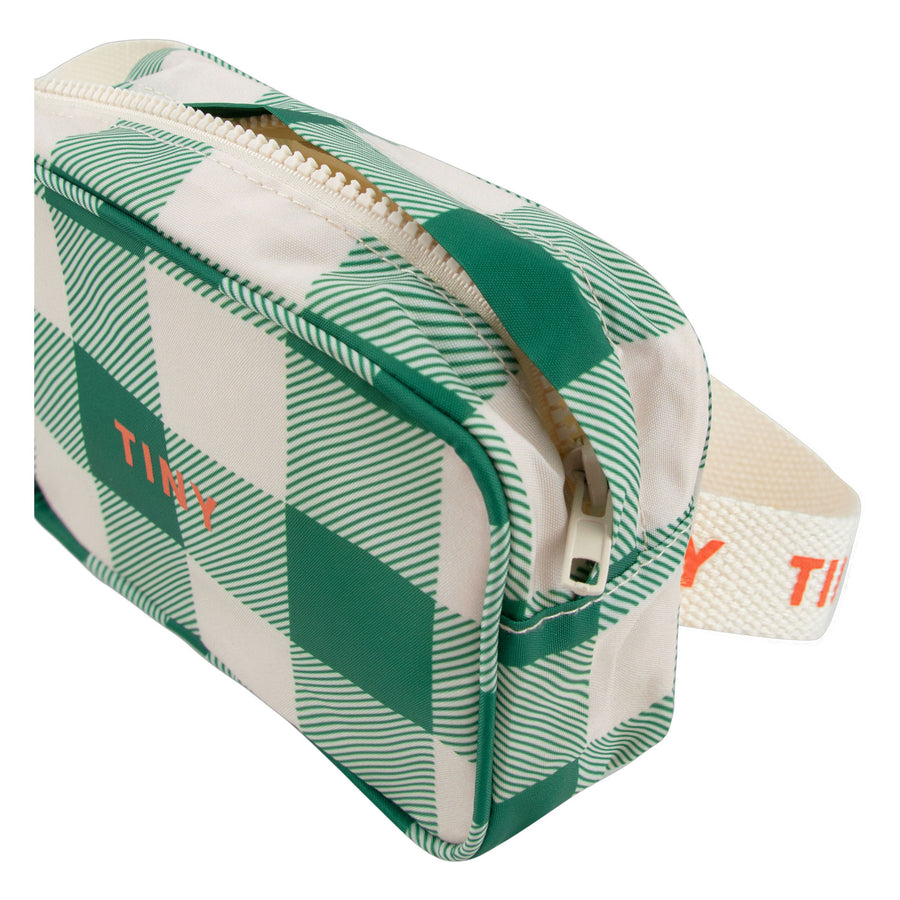 Tiny Cottons Light Cream/Pine Green Check Fanny Bag