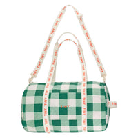 Tiny Cottons Light Cream/Pine Green Check Duffel