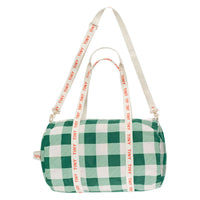 Tiny Cottons Light Cream/Pine Green Check Duffel