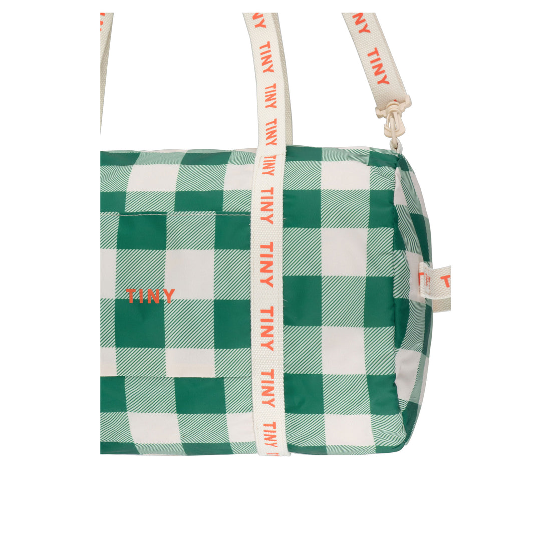 Tiny Cottons Light Cream/Pine Green Check Duffel