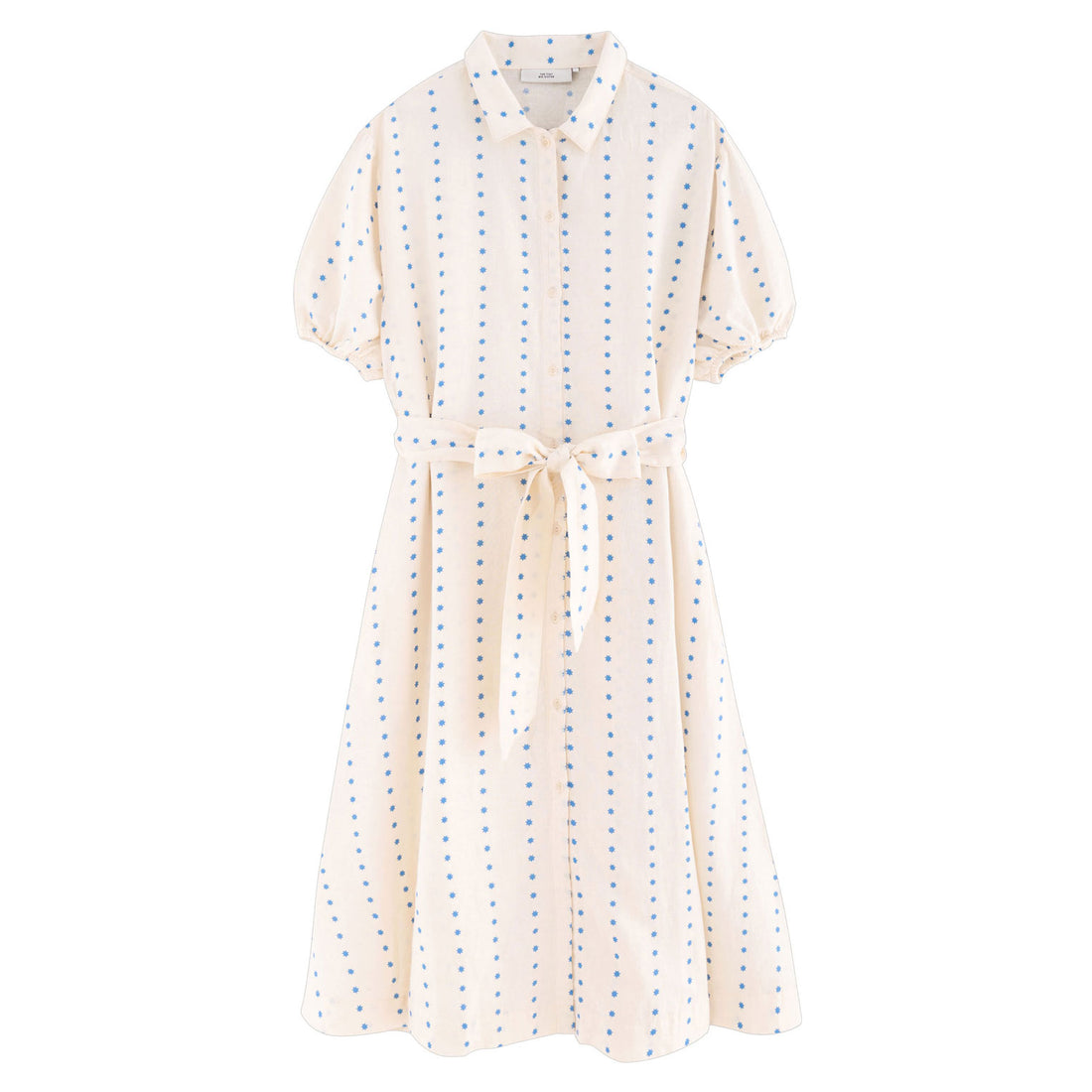 Tiny Cottons Light Cream/Lapis Blue Stars Dress