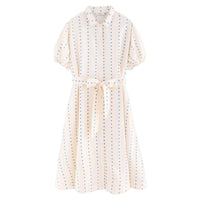 Tiny Cottons Light Cream/Lapis Blue Stars Dress