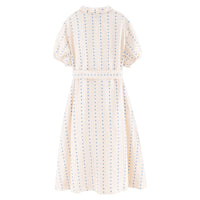 Tiny Cottons Light Cream/Lapis Blue Stars Dress