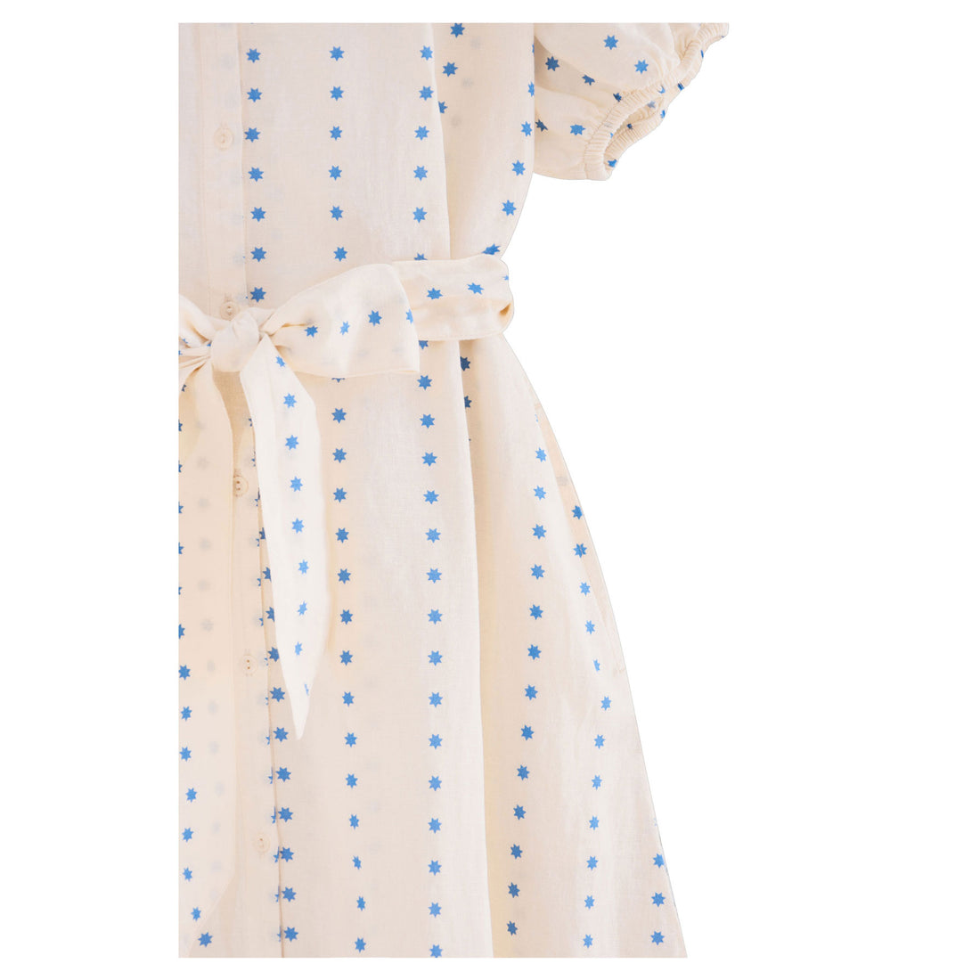 Tiny Cottons Light Cream/Lapis Blue Stars Dress