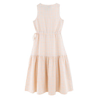 Tiny Cottons Light Cream Grid Dress