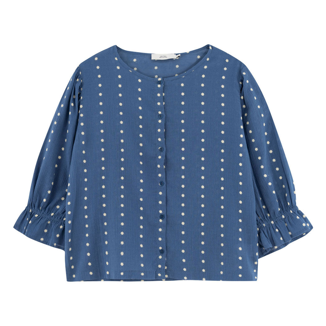 Tiny Cottons Light Navy Stars Printed Blouse