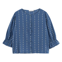 Tiny Cottons Light Navy Stars Printed Blouse