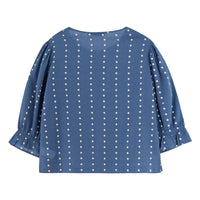 Tiny Cottons Light Navy Stars Printed Blouse