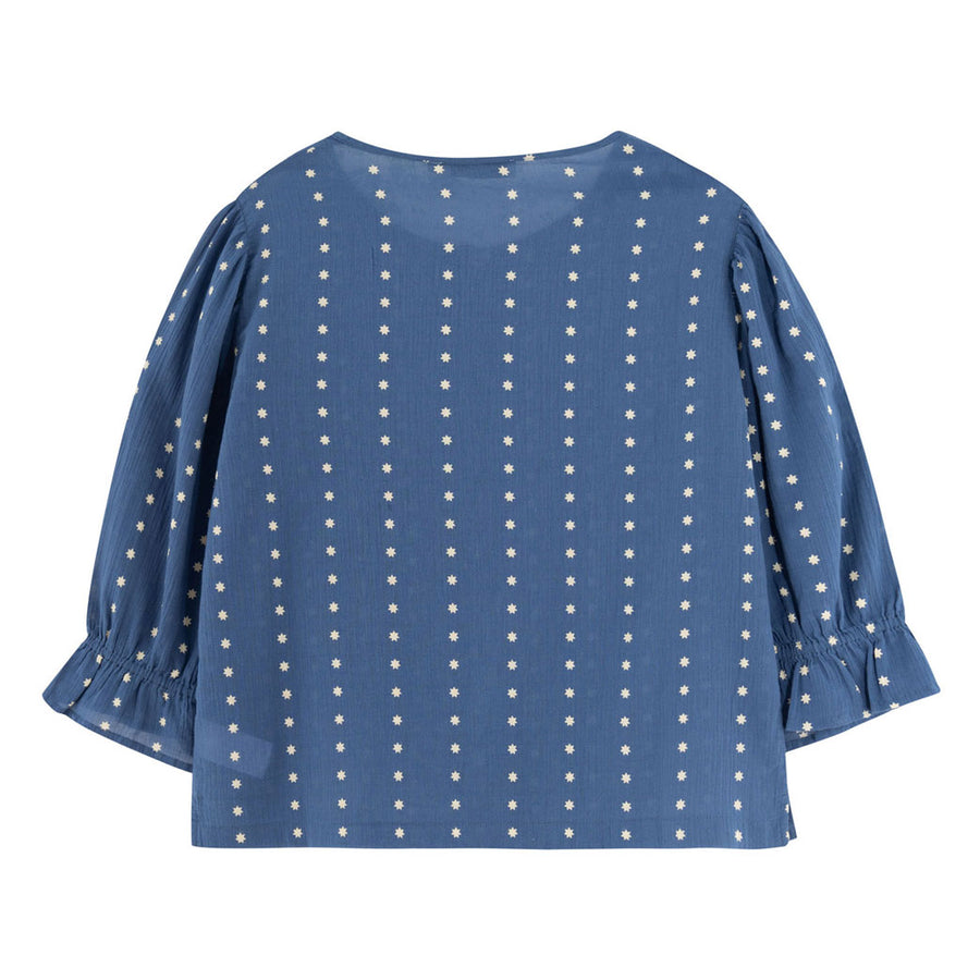 Tiny Cottons Light Navy Stars Printed Blouse