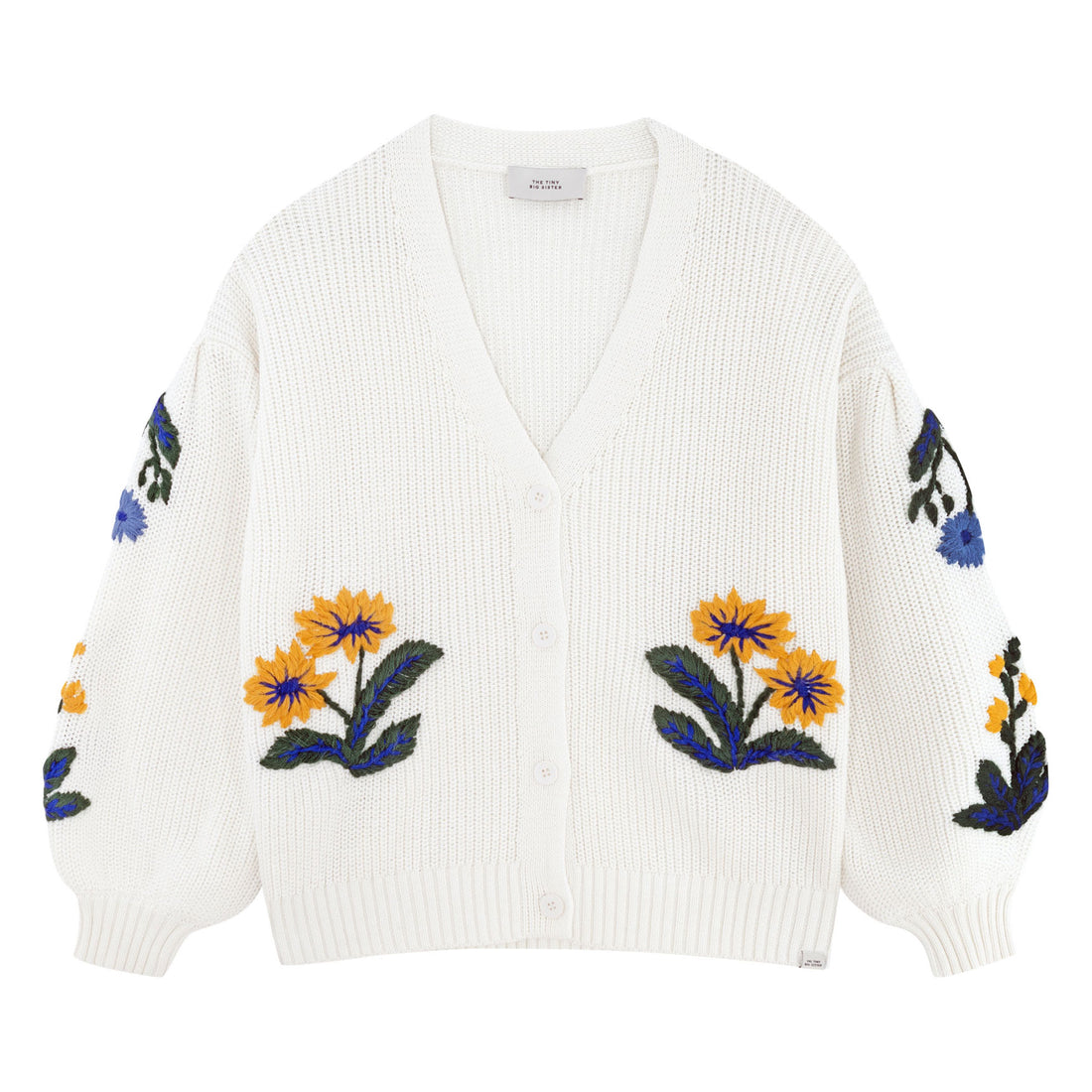 Tiny Cottons Light Cream Luisa Embroidered Cardigan