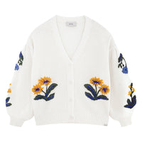 Tiny Cottons Light Cream Luisa Embroidered Cardigan