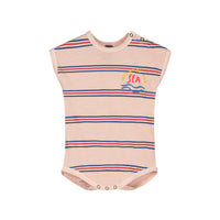 Bonmot Dusty Pink Allover Stripes Bodysuit