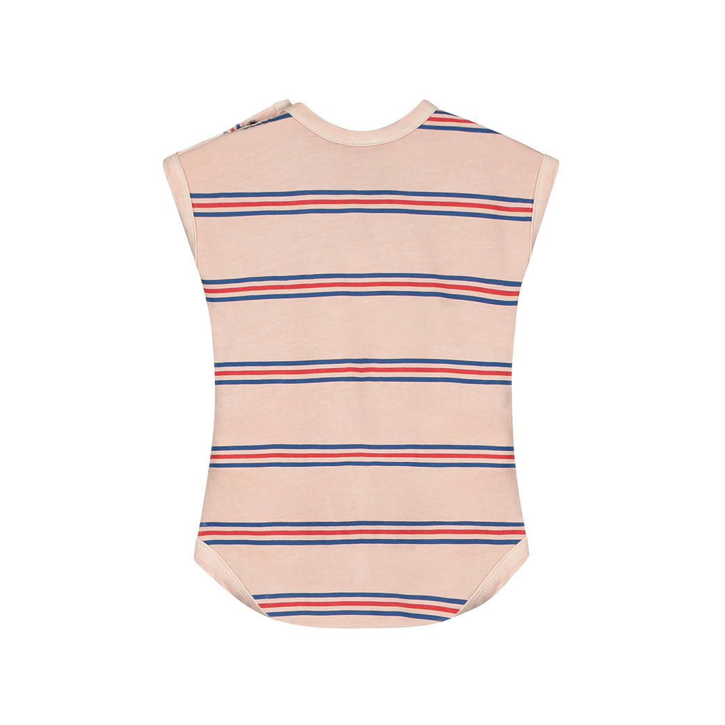 Bonmot Dusty Pink Allover Stripes Bodysuit