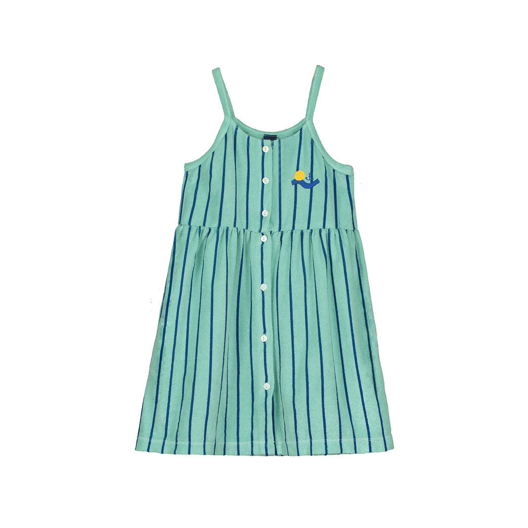 Bonmot Dusty Aqua Stripes Terry Dress