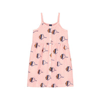 Bonmot Dusty Pink Allover Fishes Terry Dress