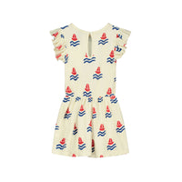 Bonmot Ivory Boats Terry Frill Dress
