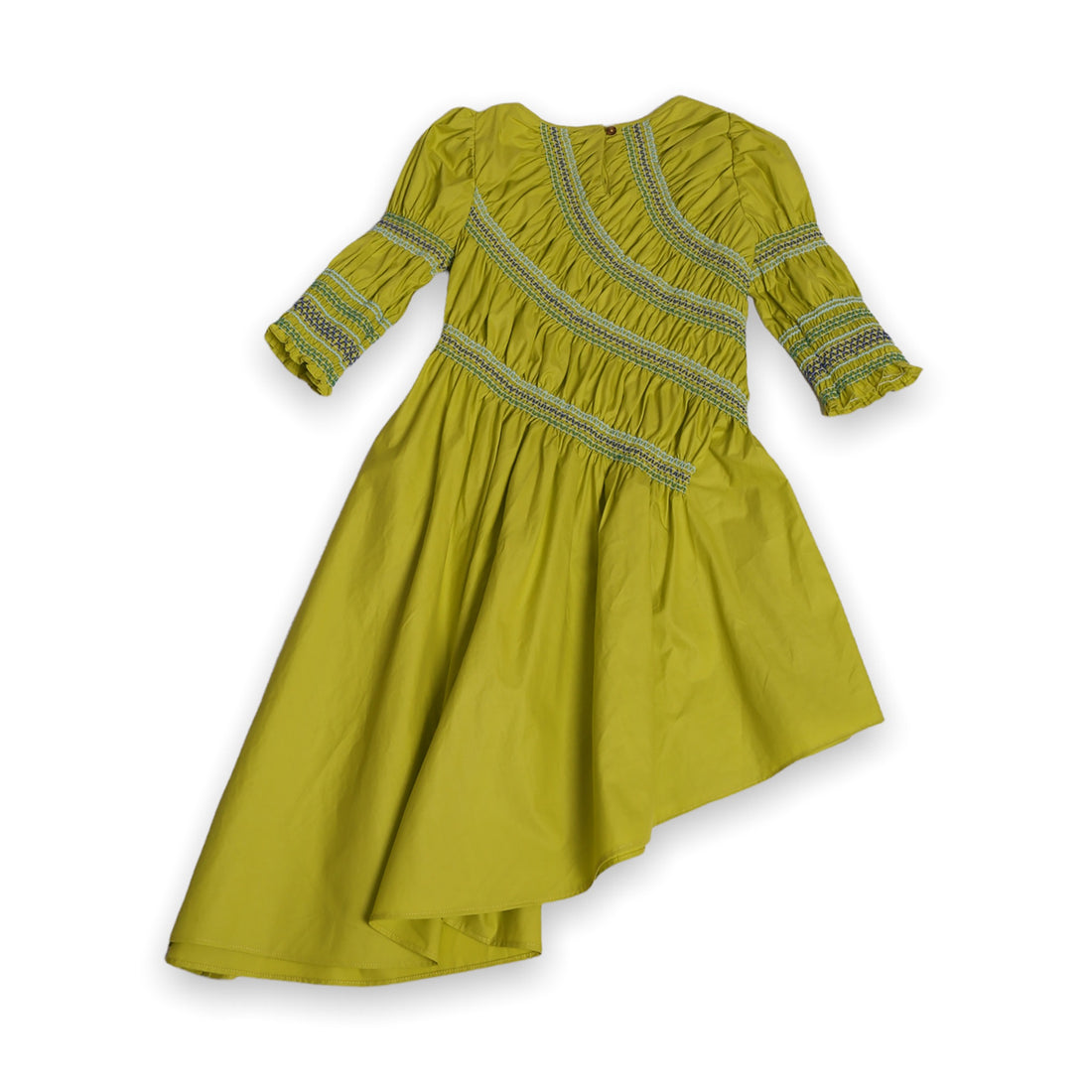 Tia Cibani Aloe Pia Bustled Smocked Maxi Dress