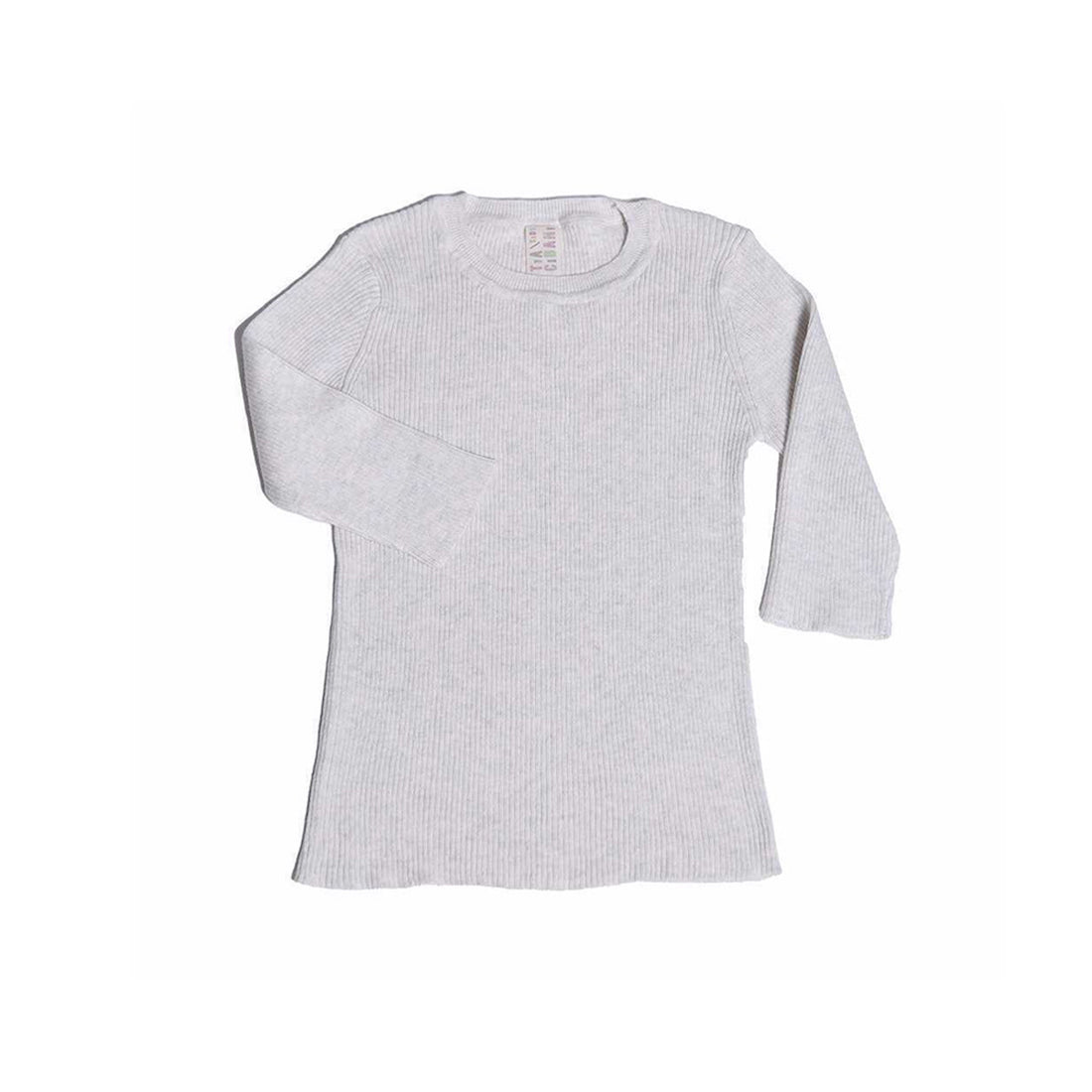 Tia Cibani Sugar 3/4 Sleeve Ribbed Crew Neck