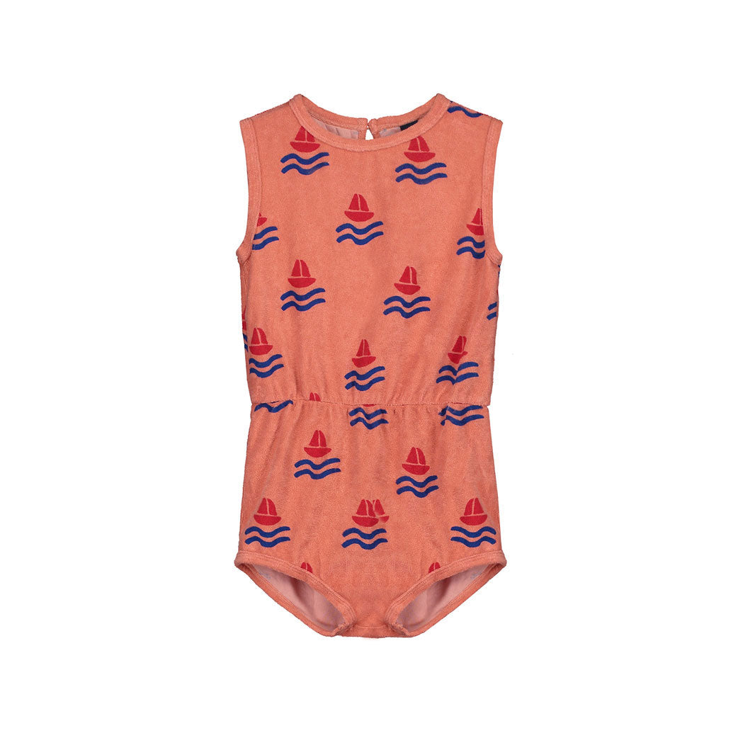 Bonmot Terracotta Boats Terry Playsuit