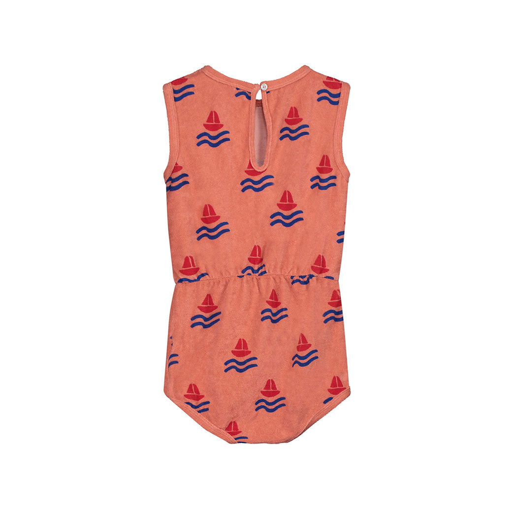 Bonmot Terracotta Boats Terry Playsuit