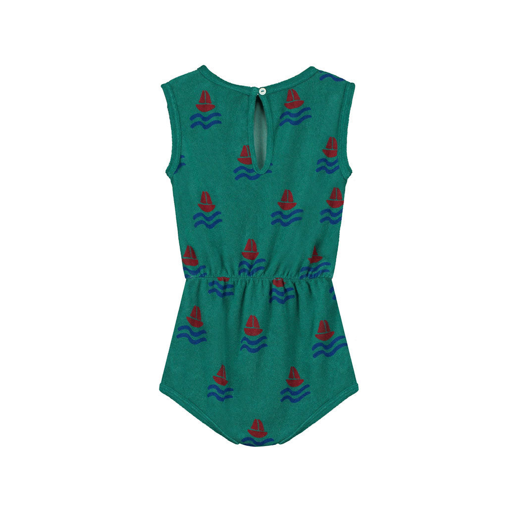 Bonmot Verdigris Boats Terry Playsuit