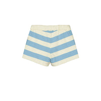 Bonmot Light Blue Allover Stripes Fleece Shorts