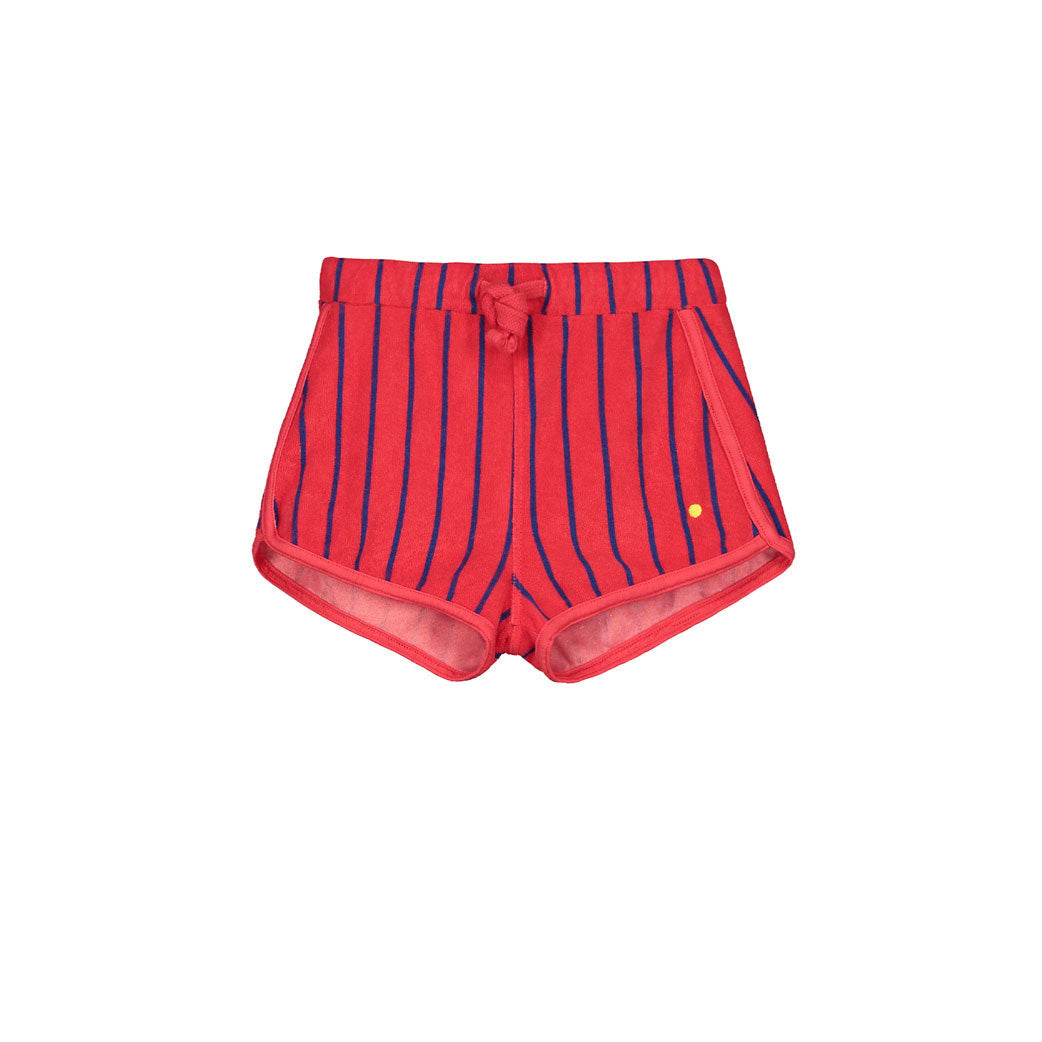Bonmot Red Allover Stripes Shorts