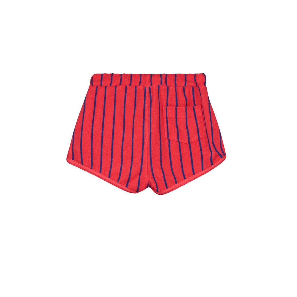 Bonmot Red Allover Stripes Shorts