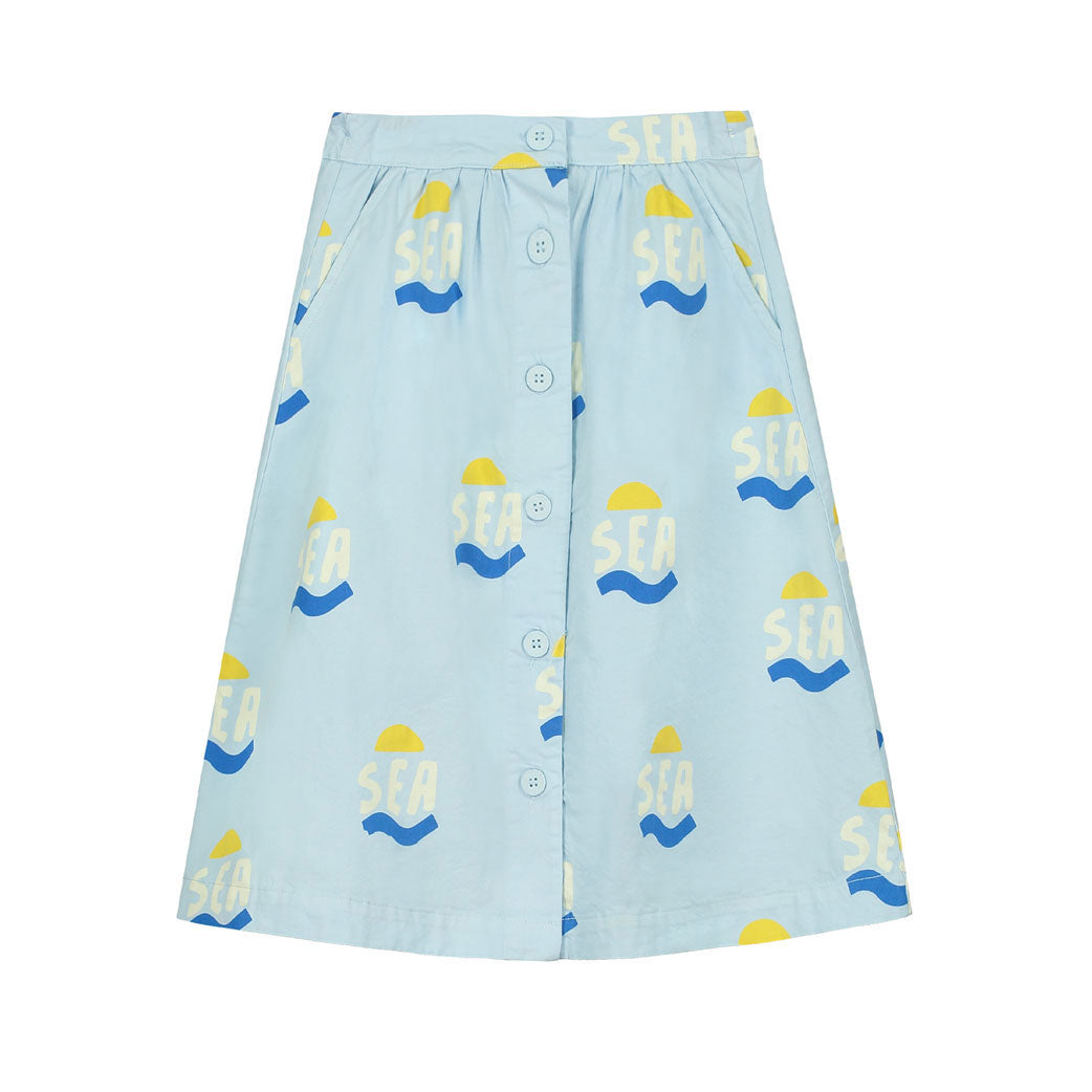 Bonmot Light Blue Allover Sea Long Skirt