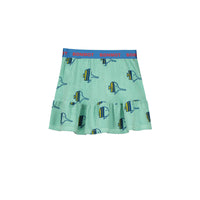 Bonmot Dusty Aqua Fishes Terry Skirt