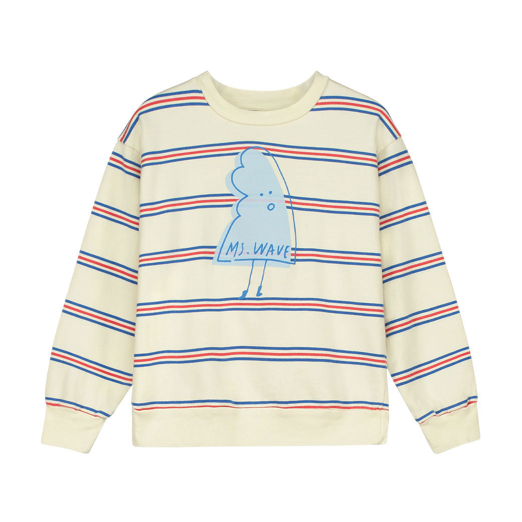 Bonmot Ivory Ms Wave Stripes Sweatshirt
