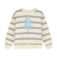 Bonmot Ivory Ms Wave Stripes Sweatshirt