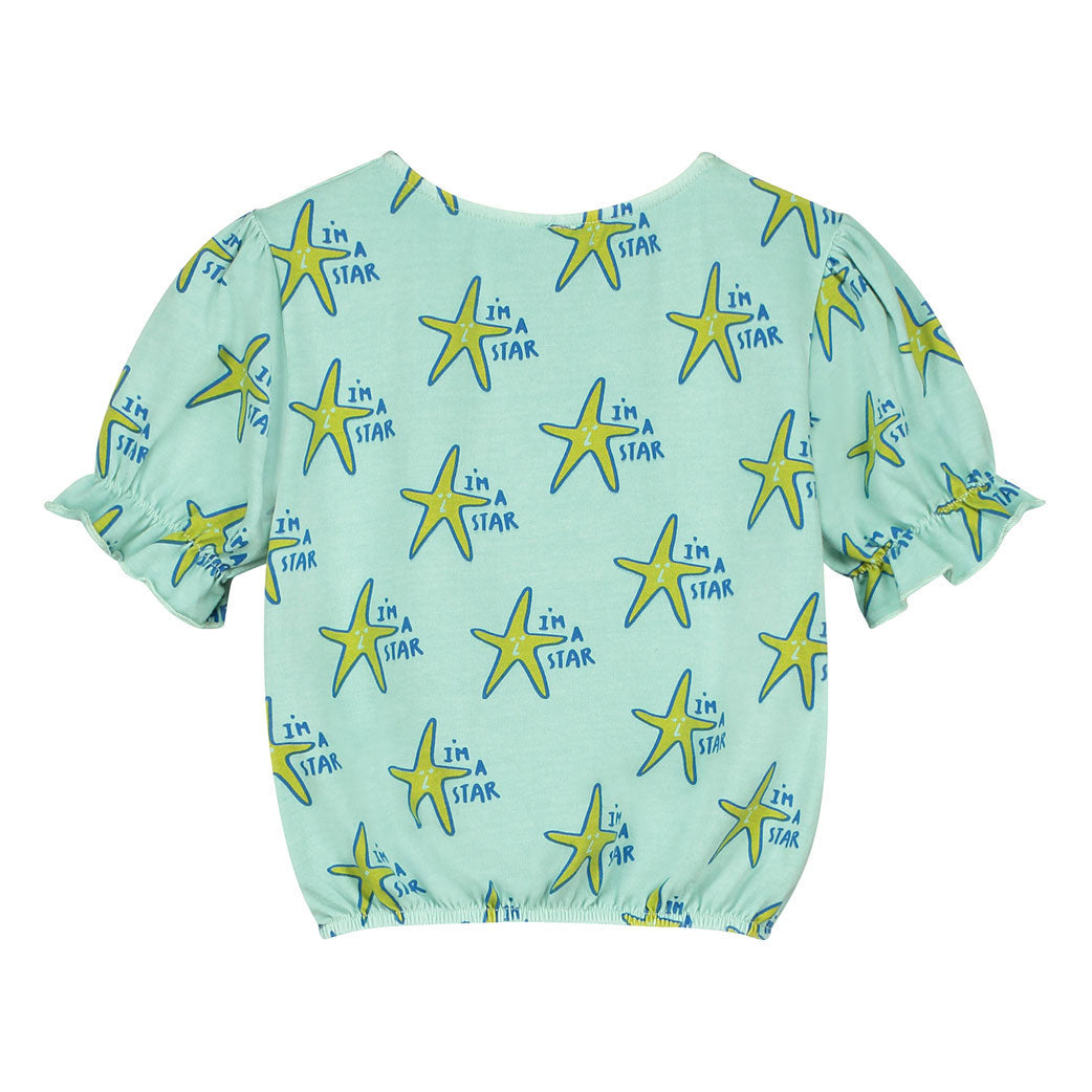Bonmot Dusty Aqua Crop Starts T-shirt