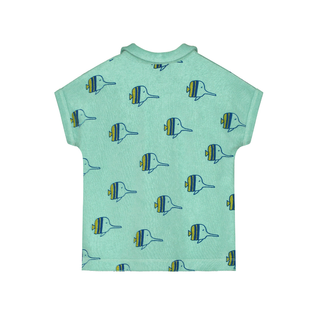 Bonmot Dusty Aqua Fishes Terry T-shirt