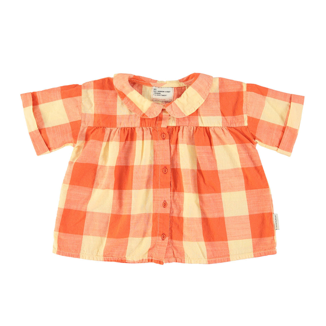 Piupiuchick Yellow Checkered Peter Pan Blouse