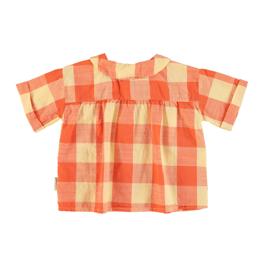 Piupiuchick Yellow Checkered Peter Pan Blouse