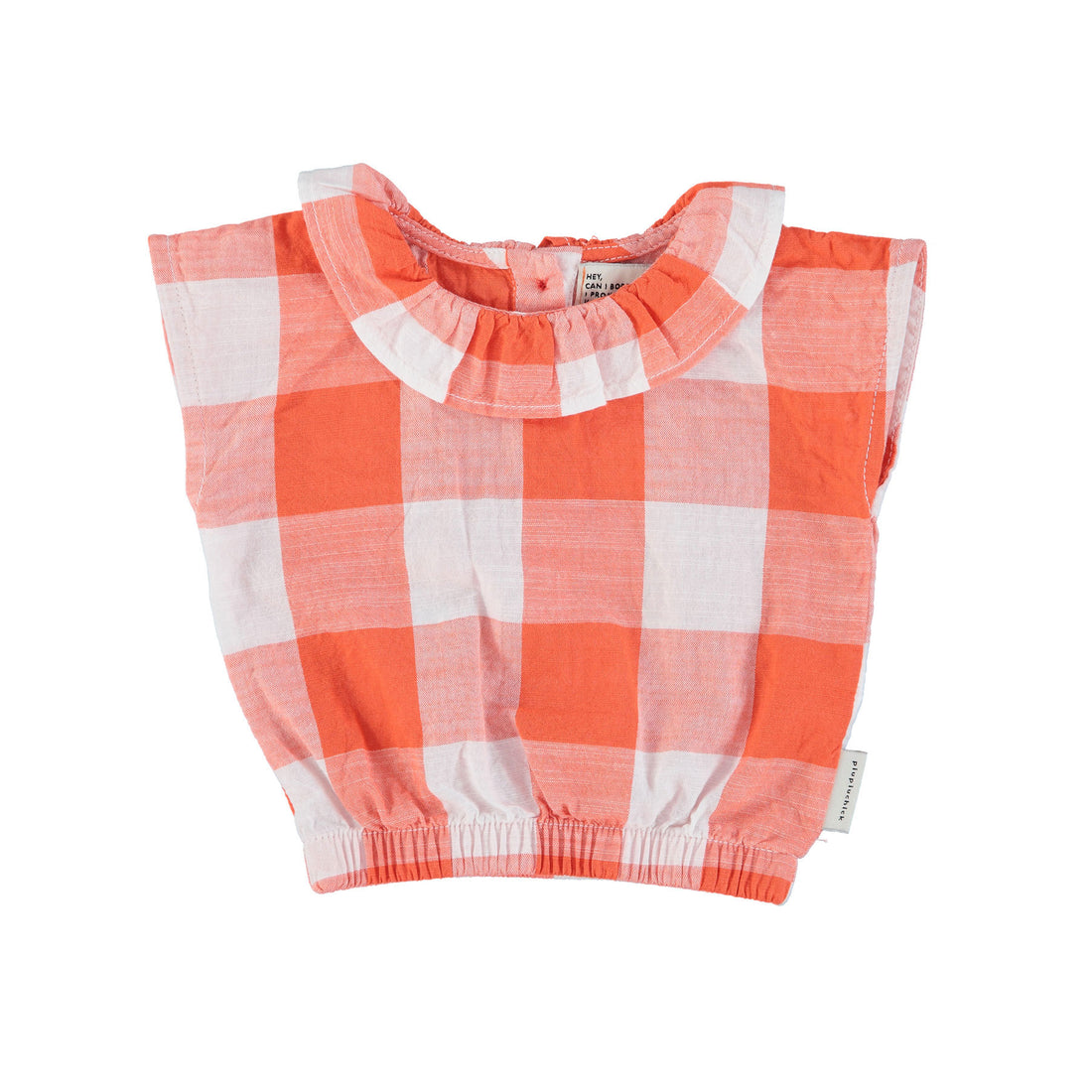 Piupiuchick Red Checkered Sleeveless Blouse