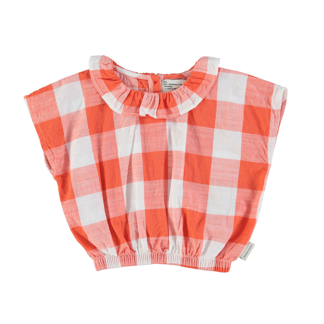 Piupiuchick Red Checkered Sleeveless Blouse