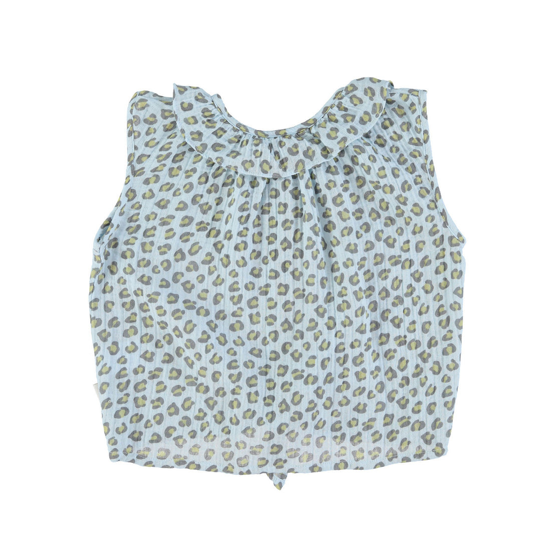 Piupiuchick Light Blue Animal Print Sleeveless Shirt