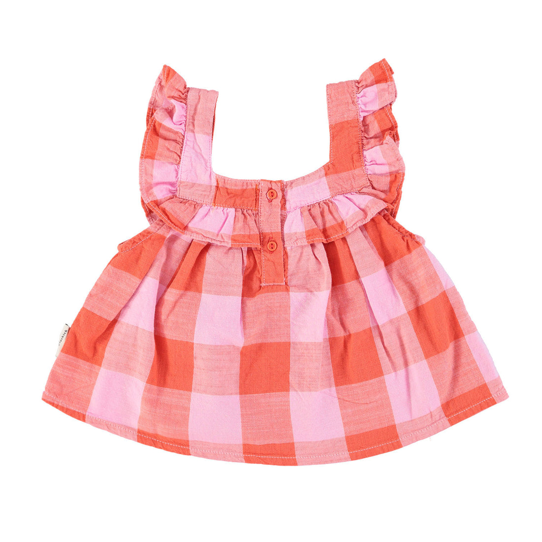 Piupiuchick Lilac Checkered Sleeveless Baby  Blouse