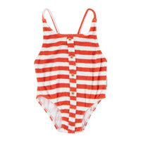 Piupiuchick Red Striped Swimsuit