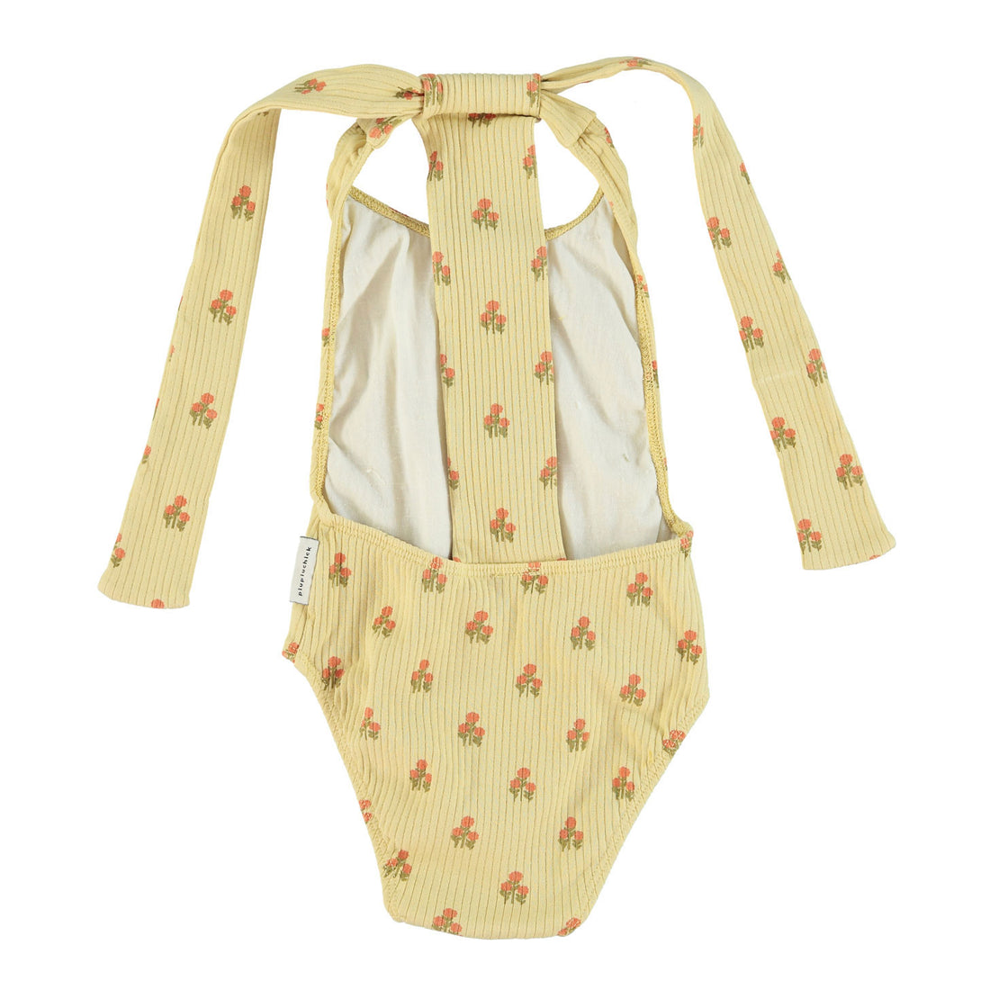 Piupiuchick Light Yellow Flowers AO Back Bow Swimsuit