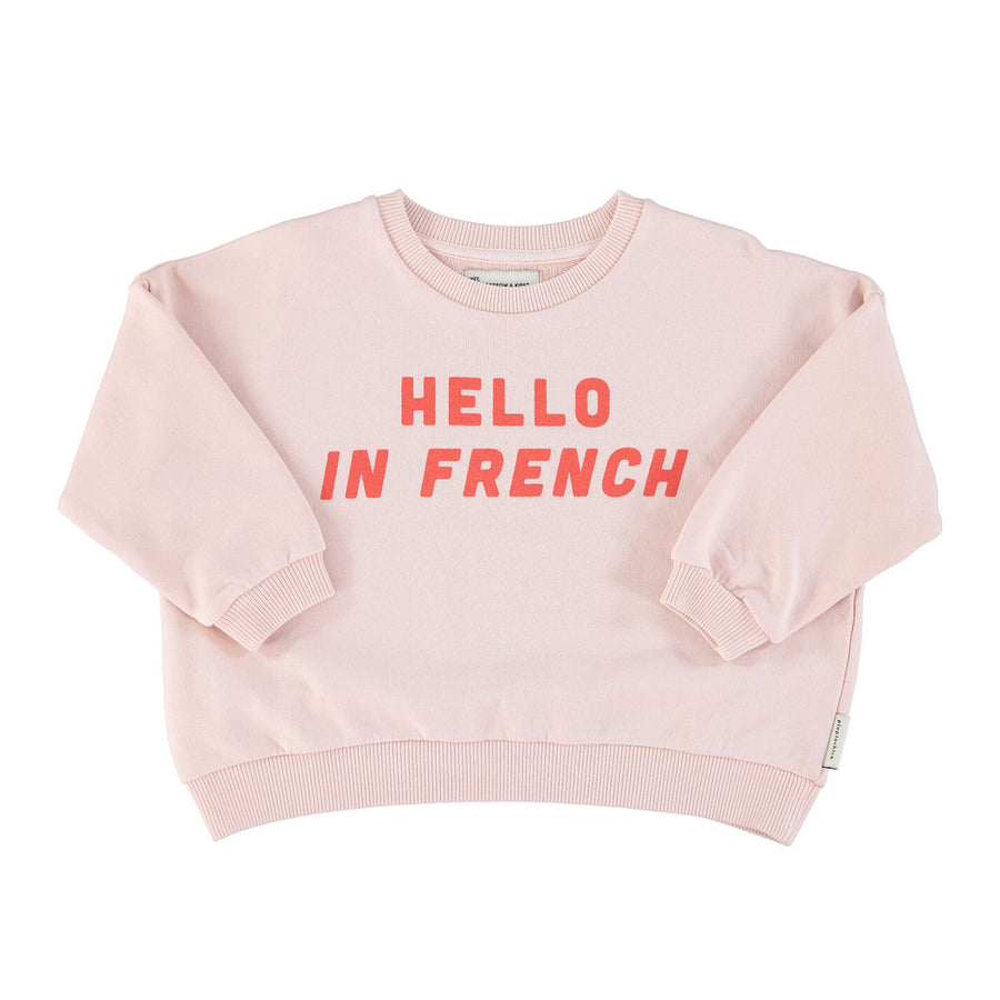 Piupiuchick Pink Hello In French Sweatshirt