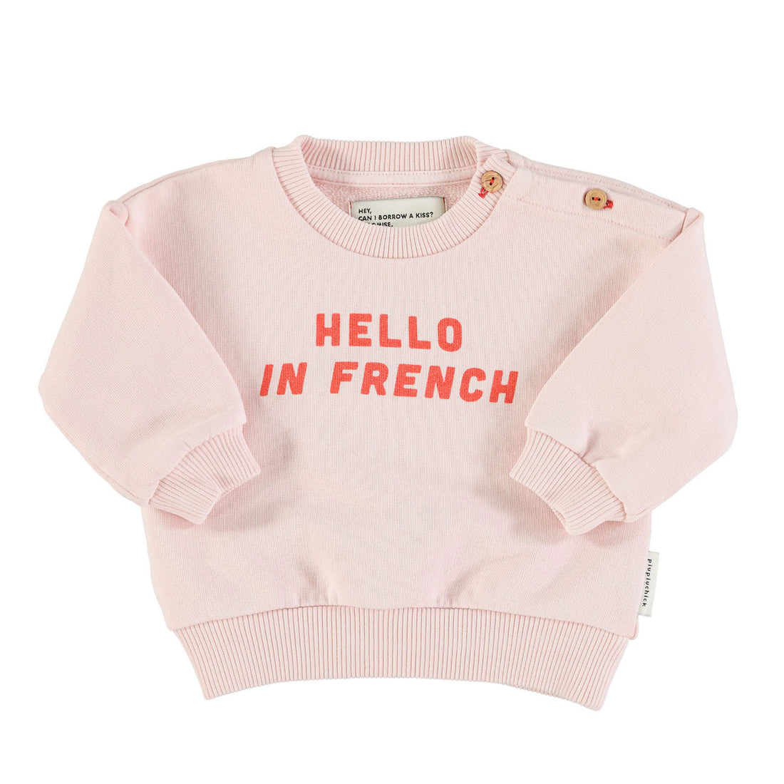 Piupiuchick Pink Hello In French Sweatshirt