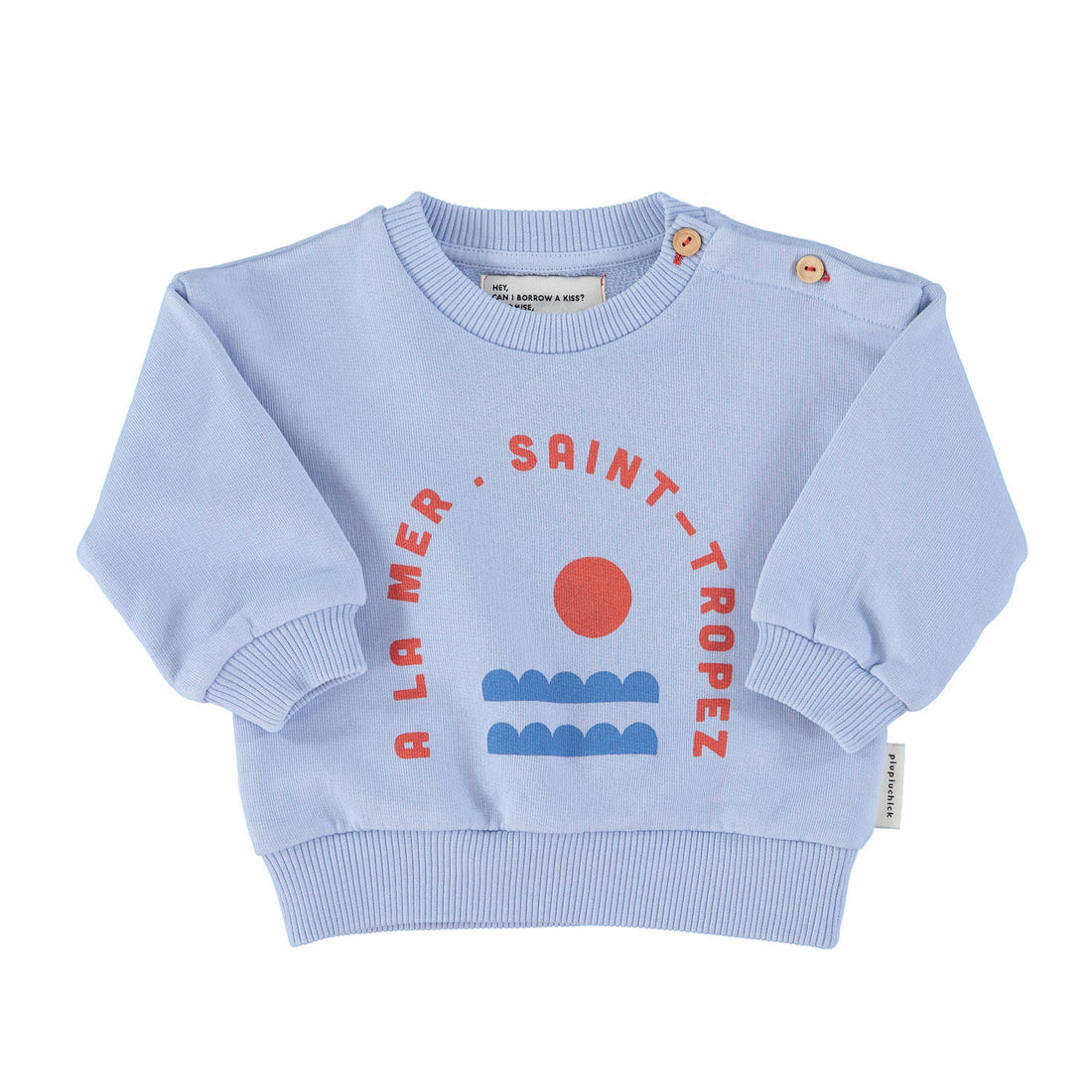 Piupiuchick Light Blue Sea Print Sweatshirt