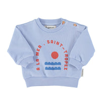 Piupiuchick Light Blue Sea Print Sweatshirt