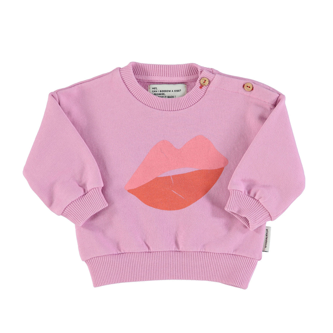 Piupiuchick Lavender Printed Lips Sweatshirt