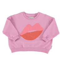 Piupiuchick Lavender Printed Lips Sweatshirt