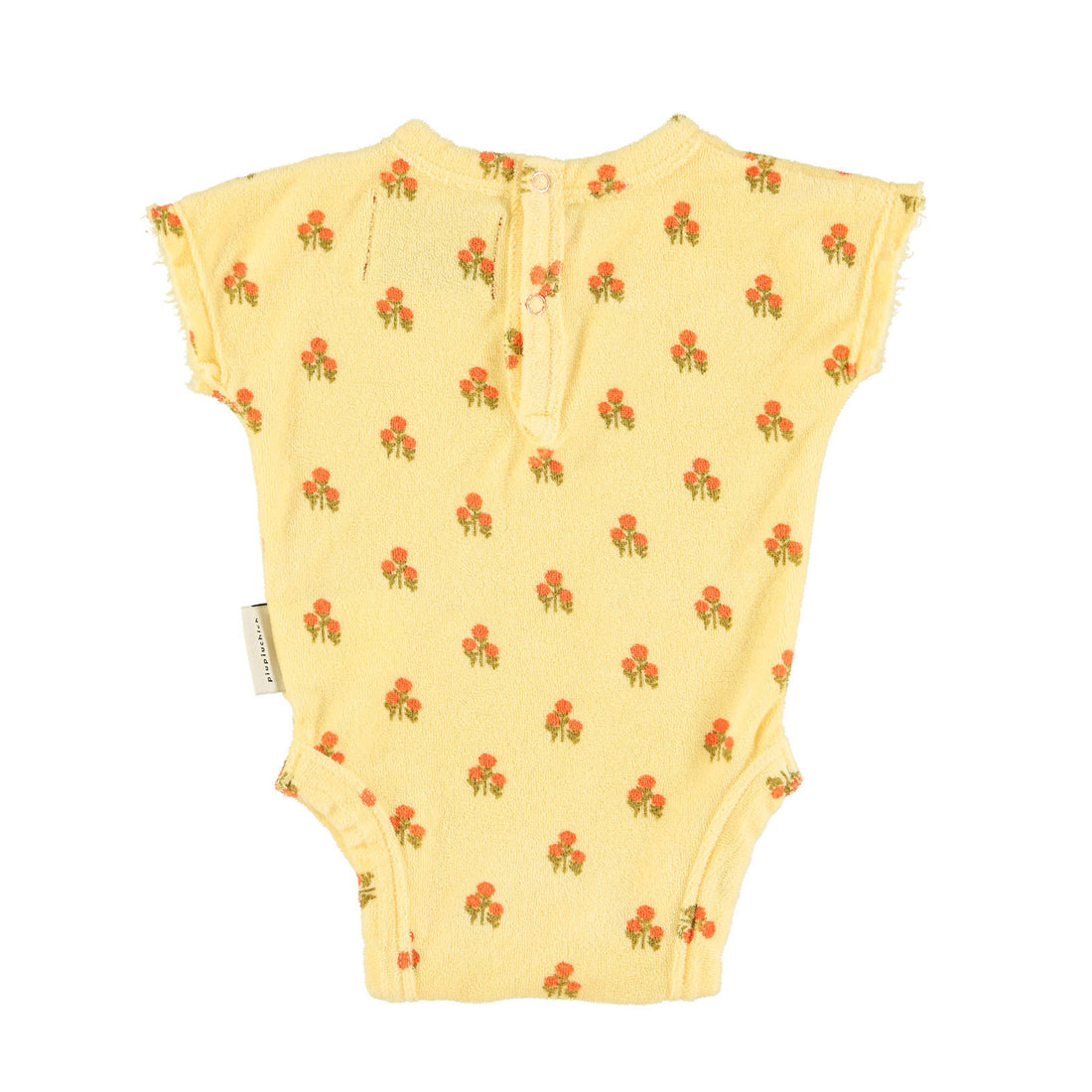 Piupiuchick Light Yellow Little Flower Terry Bodysuit