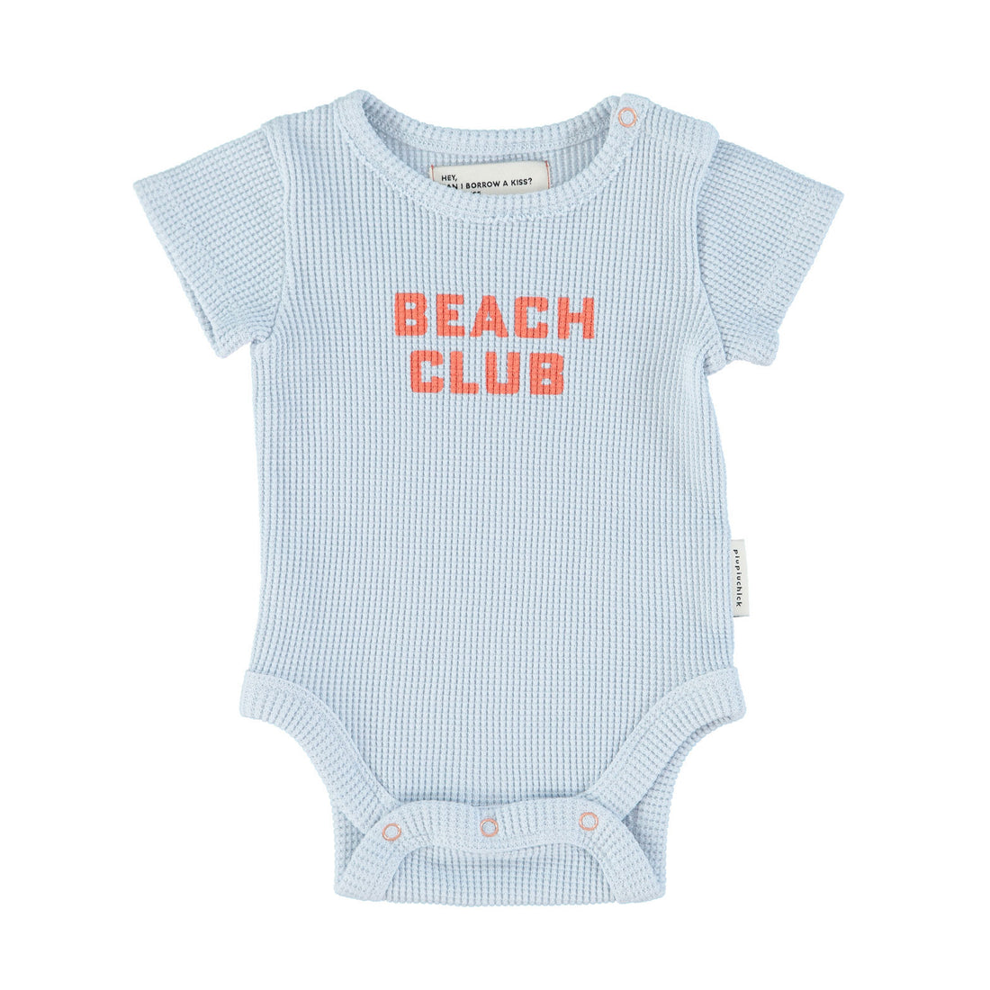 Piupiuchick Light Blue Waffle Print Bodysuit